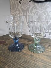 Set of 2 Vintage Bormioli Rocco Glasses 1 Jade and 1 Blue picture