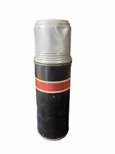 Vintage Thermos Bottle 7.5” Black with Red Stripe Cup But No Stopper USA picture