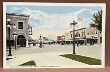 Postcard ~ ROSWELL NEW MEXICO ~ MAIN STREET SOUTH from FOURTH ~ unposted ~1930's picture