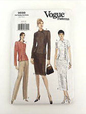 Vogue 9698 Semi Fitted Top Tapered Skirt Mandarin Collar Size 6-8-10 UNCUT picture