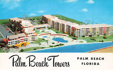 VINTAGE PALM BEACH FL POSTCARD PALM BEACH TOWERS HOTEL 1956 101322 R picture