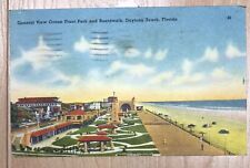 Vintage 1930's Ocean Front BoardWalk View Daytona Beach Florida Fl Postcard picture