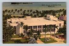 Miami FL-Florida, Library In Bayfront Park, Antique, Vintage Souvenir Postcard picture