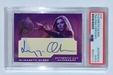 Marvel Avengers Elizabeth Olsen Auto Autograph Cut Custom Card PSA DNA picture