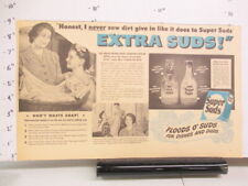 newspaper ad 1940s SUPER SUDS laundry detergent soap WWII American Weekly HONEST picture