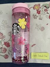 Starbucks SAKURA Cherry Blossoms 2024 water-in tumbler pink glitter 473ml JAPAN picture