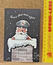 ORIGINAL 1950s CALTEX PETROL SERVICE STATION POP-UP SANTA CHRISTMAS CARD EXC picture