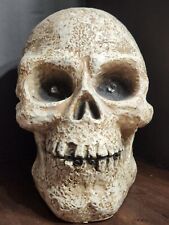 VINTAGE VERY LARGE HEAVY HALLOWEEN SKULL WITH LIGHTS, SOUND AND MORE 13.75
