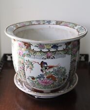 Vintage Chinese Porcelain Rose Medallion Planter picture