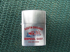Vintage Zippo Lighter 1979 Unfired South Chicago Disposal Corp Embossed Advertis picture