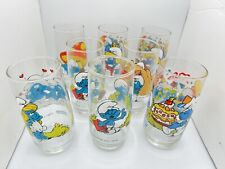 Smurfs Peyo Lot 1982-1984 Collectable Drinking Glasses (8) Vintage picture