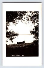 Postcard RPPC Maine Unity ME Lake Canoe 1940s Unposted picture