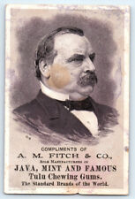 1880's Antique FITCH'S TULA CHEWING GUM Victorian GROVER CLEVELAND Trade Card picture