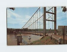 Postcard Swinging Bridge on Osage River West Warsaw Missouri USA picture