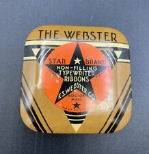 VINTAGE THE WEBSTER EMPTY TYPEWRITER RIBBON TIN picture
