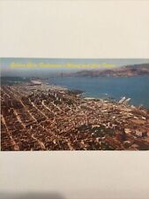 Postcard Chrome Aerial View Golden Gate, Fisherman’s Wharf, Colt Tower, SF M9 picture