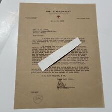 Texaco Letter The Texas Company 1935 signed C. P. Gunn Port Arthur TX  picture