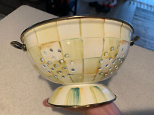 Mackenzie Childs Buttercup Colander Strainer Large Yellow checkered picture