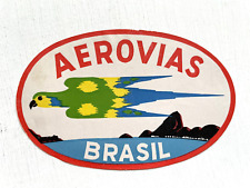 Vintage 1940-50's Aerovias Brasil Airlines Luggage Label picture