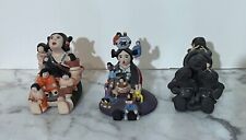 GROUP OF THREE (3) SOUTHWEST NATIVE AMERICAN STORYTELLER STATUES DOLLS picture
