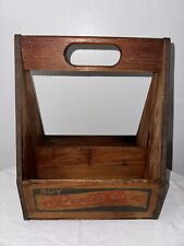 VINTAGE 1940s ADVERTISING WOODEN 6 BOTTLE WOOD CARRIER PEPSI COLA  SODA picture