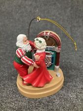 Vintage Santa's Best 60's Santa & Mrs. Claus Jukebox Christmas Ornament picture
