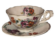 Vintage Occupied Japan Cup And Saucer Flowers Fun picture
