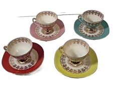 RARE Set of 4 Anthropologie Vintage Grace Tea, Coffee cups & saucers EUC picture
