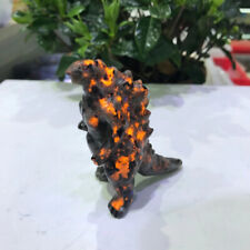 80mm Natural Fire Stone Quartz Hand Carved Godzilla Skull Crystal Reiki healing picture