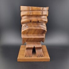 Vintage Alii Woods Honolulu Hand Carved Wooden Ku Warrior God Tiki picture