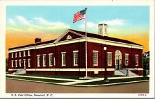 Linen Postcard U.S. Post Office in Beaufort, North Carolina picture