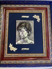 PRINCESS DIANA Memorial Cameo Sculpture Framed 925 Silver-limited edition w/ box picture