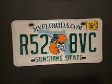 Vintage 2013  FLORIDA  SUNSHINE STATE  License Plate  R52  8VC picture