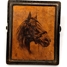 c1940s Cedar Rapids, IA Advertising Leather Horse Copper Paper Clip Renderers E5 picture