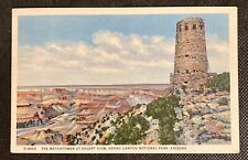 Vintage Linen Grand Canyon NP Postcard The Watchtower at Desert View picture