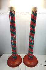 Vintage Poloron Giant Metal Candles 1960s Lighted Outdoor Christmas Decoration picture