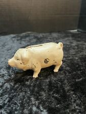 ANTIQUE CAST IRON PIG BANK ORIGINAL SCREW (RARE) picture
