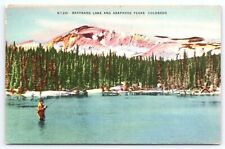 Postcard - Braynard Lake and Arapahoe Peaks Colorado, Man Fishing picture