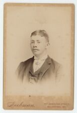 Antique c1880s Cabinet Card Handsome Young Man Mustache Lochman Allentown, PA picture