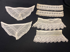 6 Vintage/Antique Delicate Sheer Lace Collars Cuffs Shoe Covers Spats picture