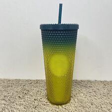 Starbucks Fall 2023 Teal/Yellow Ombre Studded Tumbler Cold Cup 24 oz Venti New picture