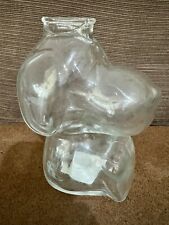  Vintage Peanuts Snoopy  Clear Glass Coin Piggy Bank- AS IS- by Anchor Hocking picture