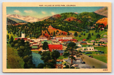 Village Of Estes Park CO-Colorado, Landscape, Mountains Antique Vintage Postcard picture