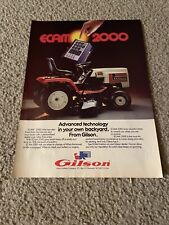 Vintage 1985 GILSON ECAM 2000 LAWN TRACTOR RIDING MOWER Print Ad 1980s picture