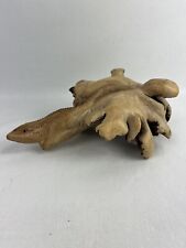 Unique Hand Carved Wooden Lizard Reptile Iguana Root Figurine Ornament 9
