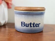(VERY RARE)  Antique BUTTER CROCK Salt Glaze Stoneware By Clay City Pottery picture