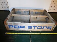 Rare Vintage Pop Stops Mid-America Beverage Co. Wood Quartered Soda-Pop Crate picture