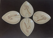 Winfield Pottery MCM Ashtray Set Of  Four Individual Teardrop Passion Flower picture