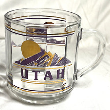 Utah Souvenir Mug Vintage Luminarc Travel Clear Alpine Glass 1993 picture
