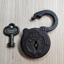 Eagle Lock Company Six Lever Padlock & Key Terryville, CT Antique Works VTG picture